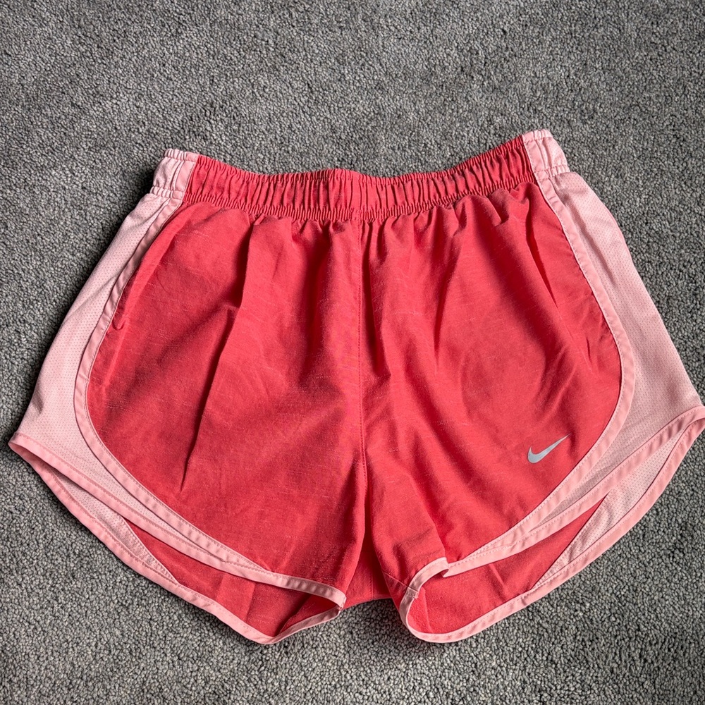 Nike DRI-FIT Women's Coral and Light Pink Athletic Shorts